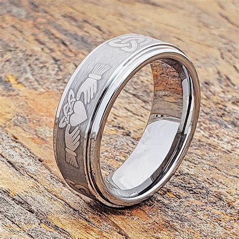 Titan Unique Celtic Brushed Claddagh Rings - Forever Metals