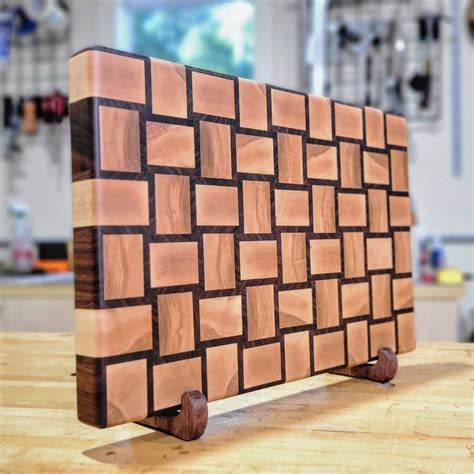 diy plans basic basket weave  grain cutting board evolution
