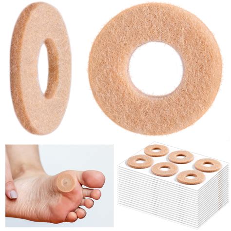 Threlaco 60 Pcs Felt Callus Cushions for Bottom of Foot Round Feet Corn