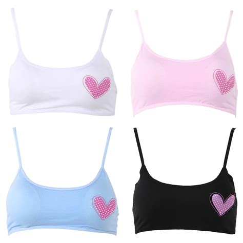 8 14 Years Old Young Girls Training Bras Loving Heart Kids Bra Teenage ...