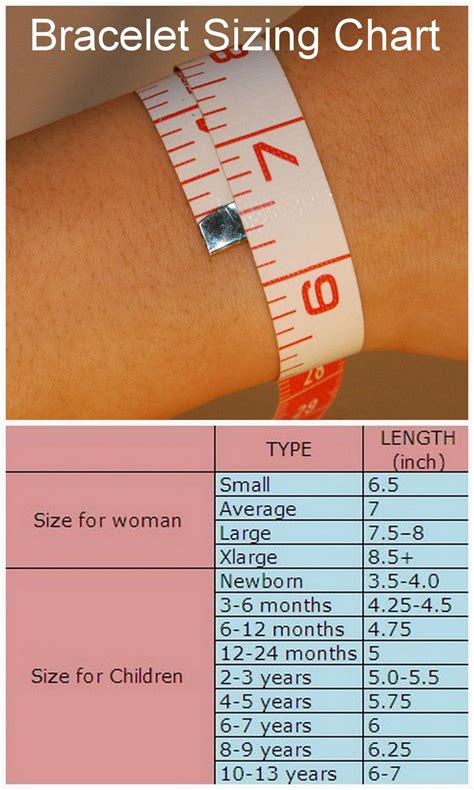 Diameter Bracelet Size Chart - Educational Chart Resources