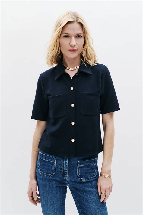 T-shirt Tobias bleu marine femme