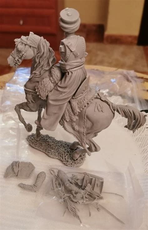viking warrior resin model kit included horse scale   etsy