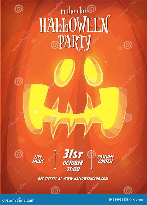 Halloween Vertical Background with Cute Orange Pumpkin. Halloween Party ...