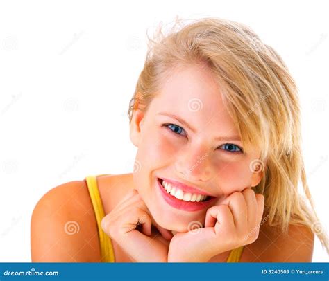 lachende frau stockbild bild von gluecklich schoen getrennt