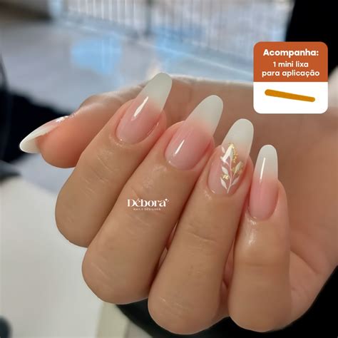 Qual A Melhor Unha Postiça - Unha Postiça Realista Almond Premium com Esmaltação em Gel Efeito ...