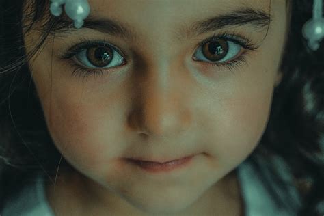 Portrait of a Child with Brown Eyes · Free Stock Photo