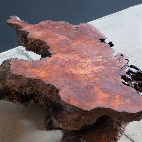 Vintage Redwood Live Edge Burl Coffee Table c.1960| S16 Home