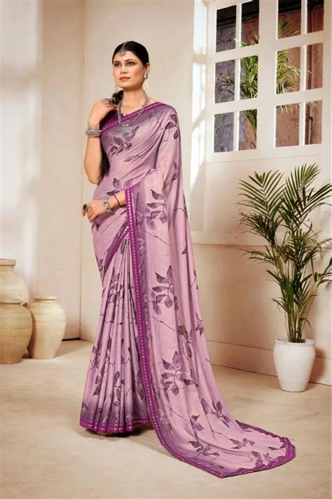 Purple Rajwadi Shimmer 17 Sarees at Rs 244/piece | Floral Print Saree ...