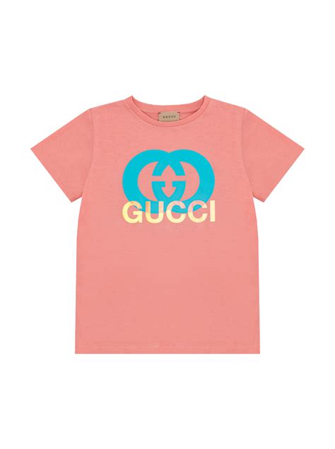 Хлопковая футболка с логотипом Gucci для детей - купить за 125300 тг. в ...