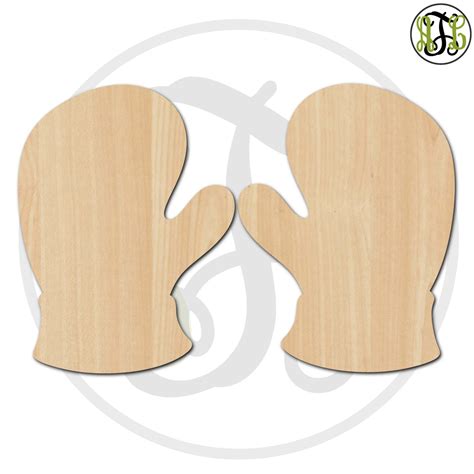 Pair of Mittens - 300061- 2 Mitten Cutouts, unfinished, wood cutout ...