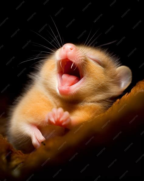 Premium AI Image | A hamster yawning in a leaf