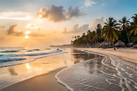 Premium AI Image | a beautiful sunrise on a beach