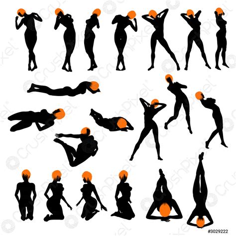 Naked sexy girls silhouette set - stock vector 3029222 | Crushpixel