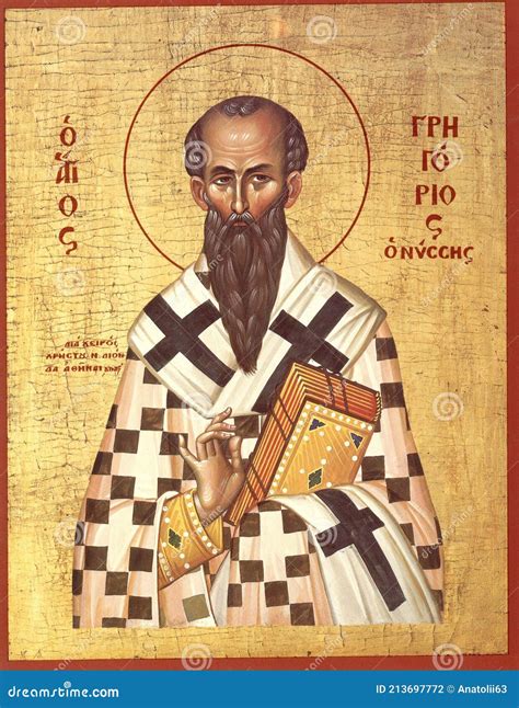 orthodox icon saint gregory  nyssa editorial photography image