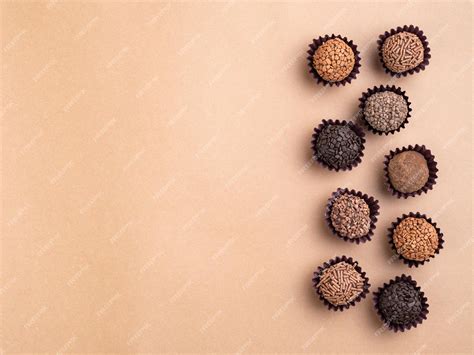 Premium Photo | Typical brazilian brigadeiros various flavors with room for text