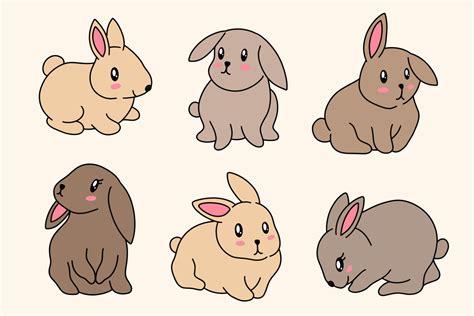 Collection Cute Rabbit Bunny little Kids Baby Animal Cartoon Clipart ...