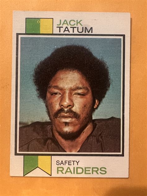 1973 Topps #288 Jack Tatum Rookie Card Oakland Raiders RC | eBay