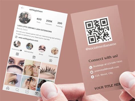 Professional Instagram Business Card, Lash Tech Nails Insta Marketing