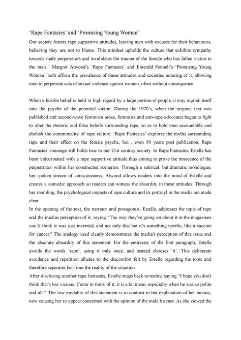 Rape Fantasies’ and ‘Promising Young Woman’ - 8Rape Fantasies9 and