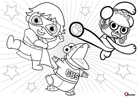 Ryan's world printable coloring page | BubaKids.com