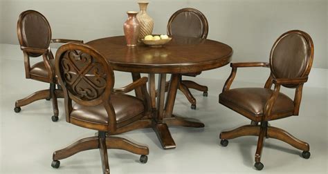 Wood Upholstered Kitchen Chairs with Casters | House Decors