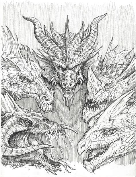 Tiamat / Me / Graphite / 2020-06-30 [OC] [Art] : r/DnD