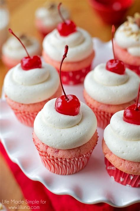 Cherry Almond Cupcakes {Pink + Sweet!} | Lil' Luna