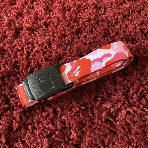 Pink camo Bape belt Black buckle Measures @ 53" long - Depop