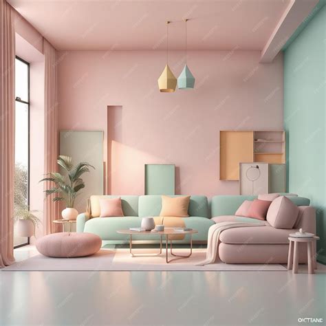Premium Photo | A beautiful pastel color schemes homes interior design