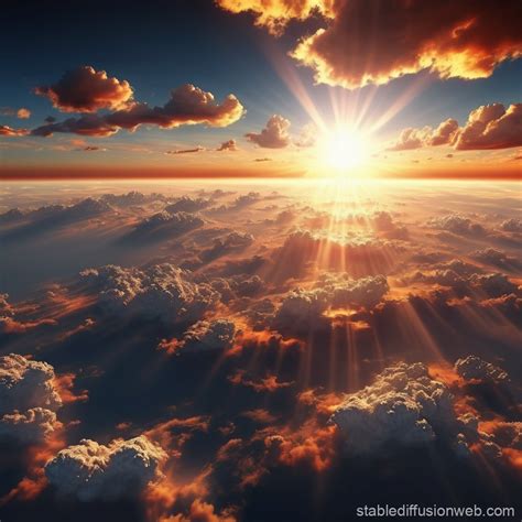 Sunset from High Above | Stable Diffusion Online