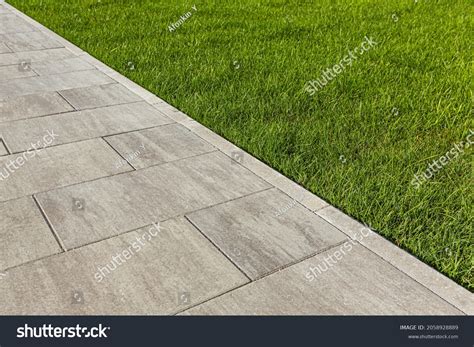 curb  edge walkway flush paving stock photo  shutterstock