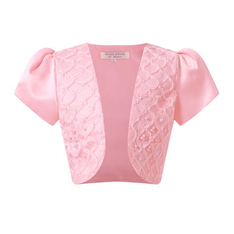 Richie House Girls Pink Pearl Adorned Bolero 7 - Walmart.com