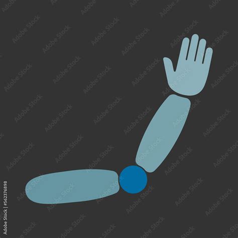 Mechanical vector arm icon emoji design. Isolated prosthetic arm label ...