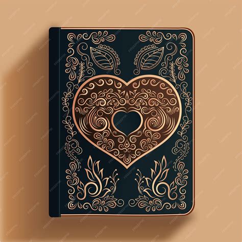 Diseño de portada de libro barroco sobre fondo marrón | Vector Premium