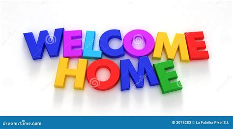 Welcome Home Text With Colorful Design Elements. Greeting Card. Cartoon ...