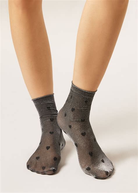 Glitter and Hearts Sheer Socks - Short socks - Calzedonia