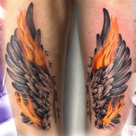 Angel Fire Wings Tattoo