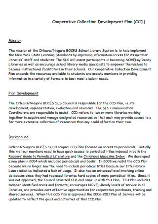 collection development plan samples