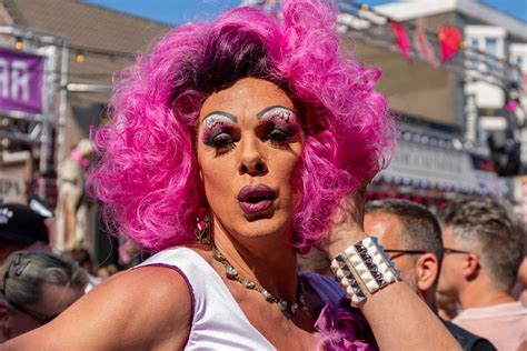 stock photo  drag queen gay pink monday