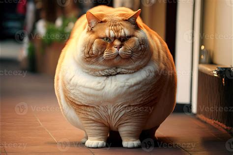 lazy ultra fat cat illustration  stock photo  vecteezy
