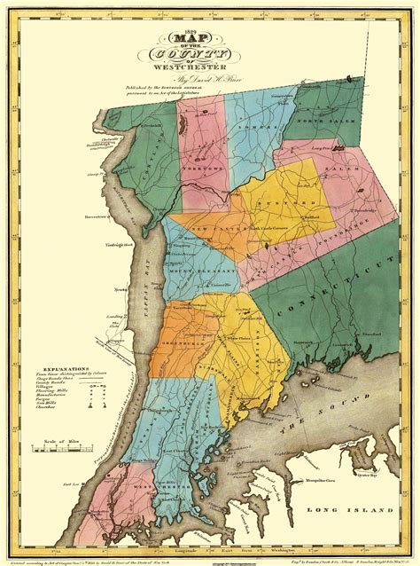 Historic County Map - Westchester County New York - Burr 1829 - 23 x 3