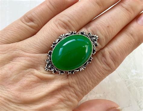 inel vintage jad verde breslo