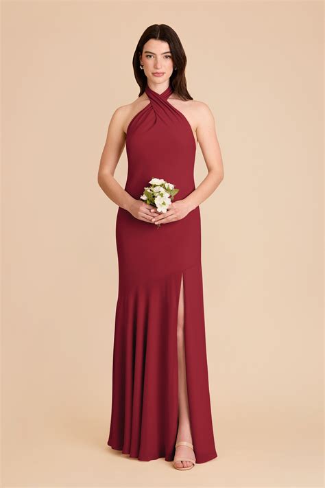 Stephanie Burgundy Chiffon Bridesmaid Dress | Birdy Grey