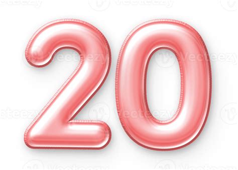 20 Number Balloon Pink 24652351 PNG