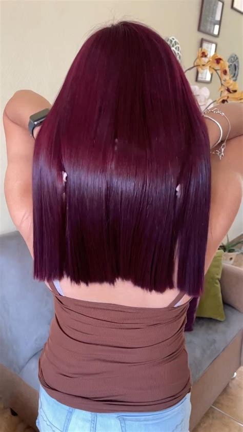 red/burgundy hair | Hair movie, Burgundy hair, Straightening natural hair