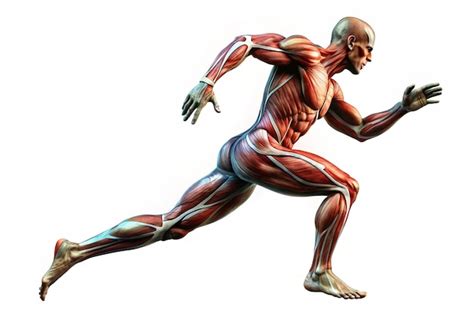 dynamic illustration  human anatomy showing muscular system  motion