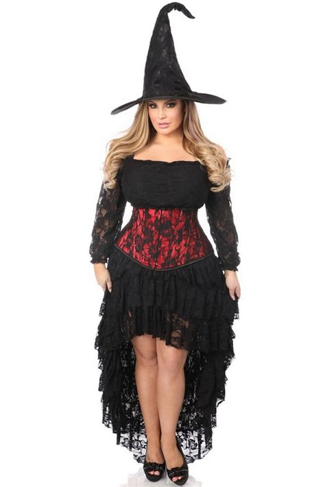 Plus Size Lavish Lace Witch Corset Costume- Spicy Lingerie