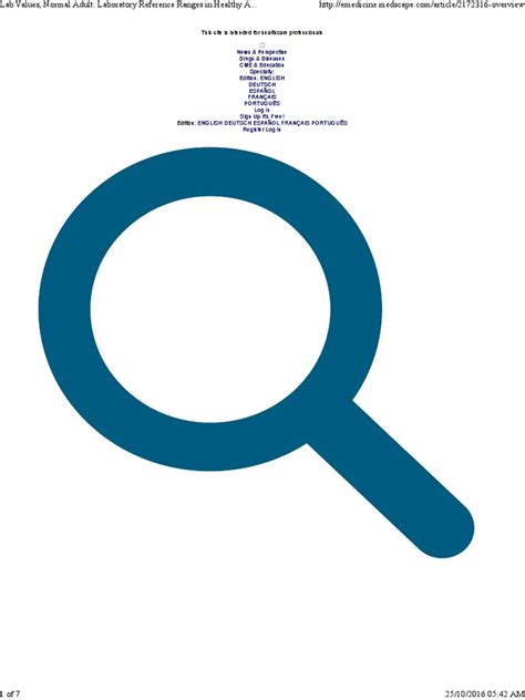 lab values normal adult laboratory reference ranges  healthy