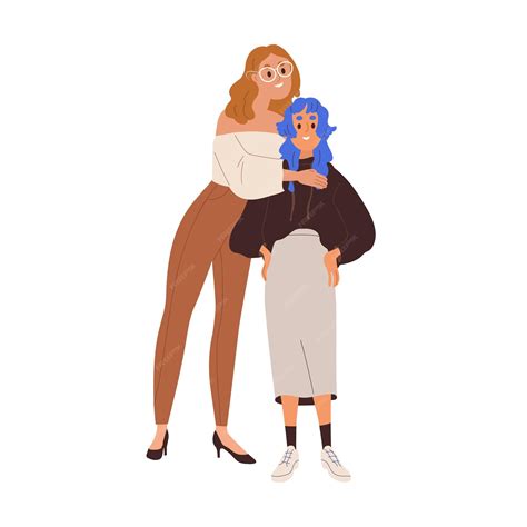 Premium Vector | Women of different height standing together. Tall and